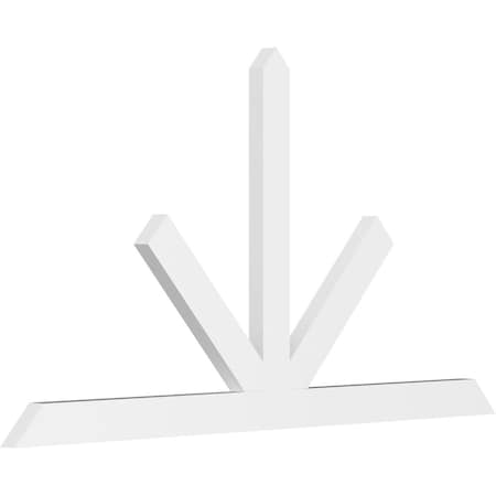Ekena Millwork Saratoga Architectural Grade PVC Gable Bracket, 72"W x 39"H x 2"D x 4"F, 13/12 Pitch GBP072X39X0204SAR00